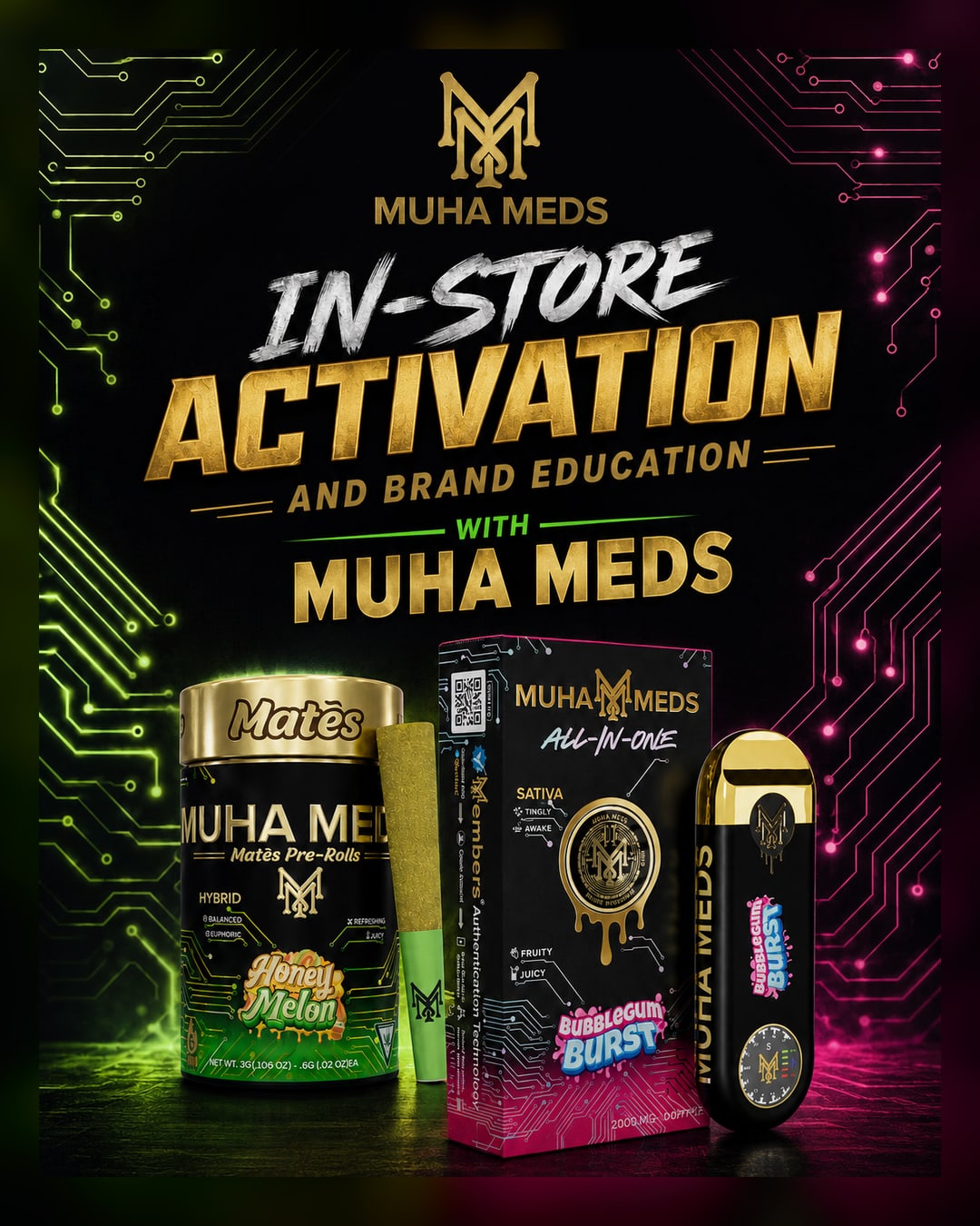 Muha Meds Brand PAD at Sessions by the Bay, San Diego's Premier Cannabis Lounge