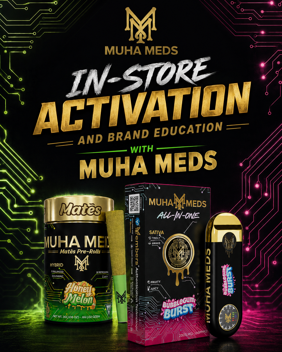 Muha Meds Brand PAD at Sessions by the Bay, San Diego's Premier Cannabis Lounge
