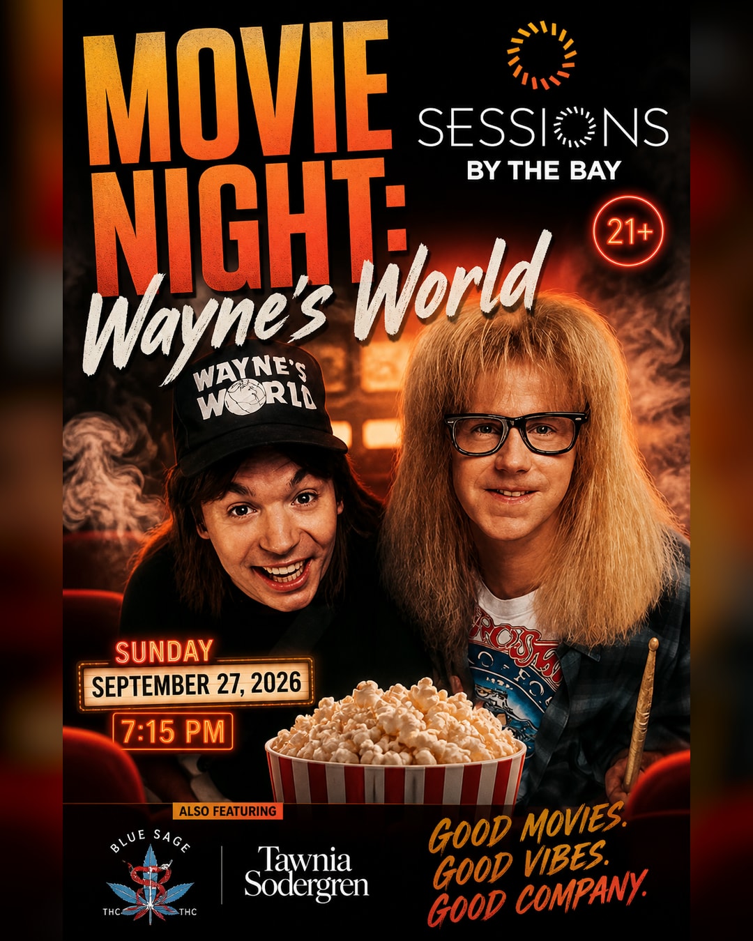 Movie Night: Wayne's World, 21+ Cannabis Lounge Screening in San Diego's South Bay