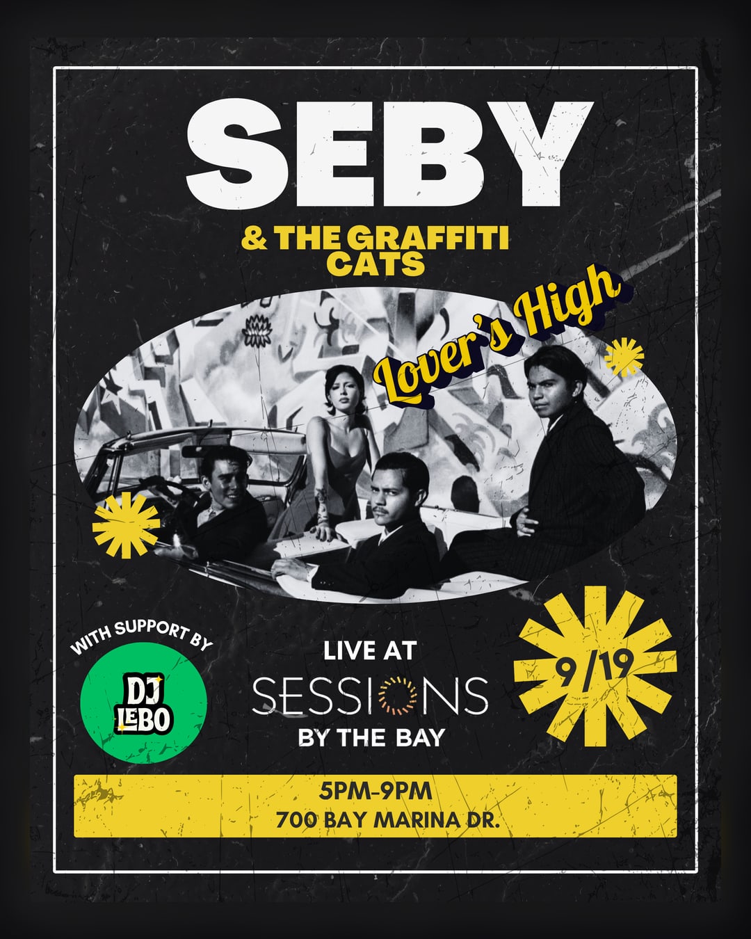 Lovers High: Live Band Saturday with Seby & the Graffiti Cats and DJ Lebo at Sessions by the Bay