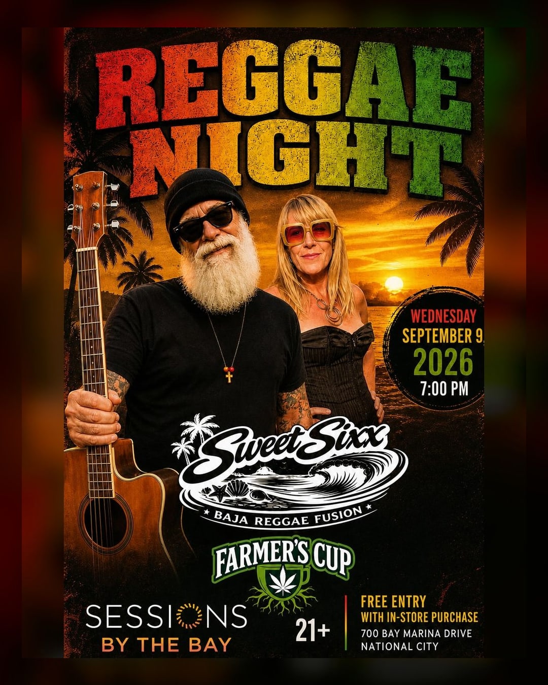 Reggae Wednesday with Sweet Sixx: Live Reggae Fusion at Sessions by the Bay