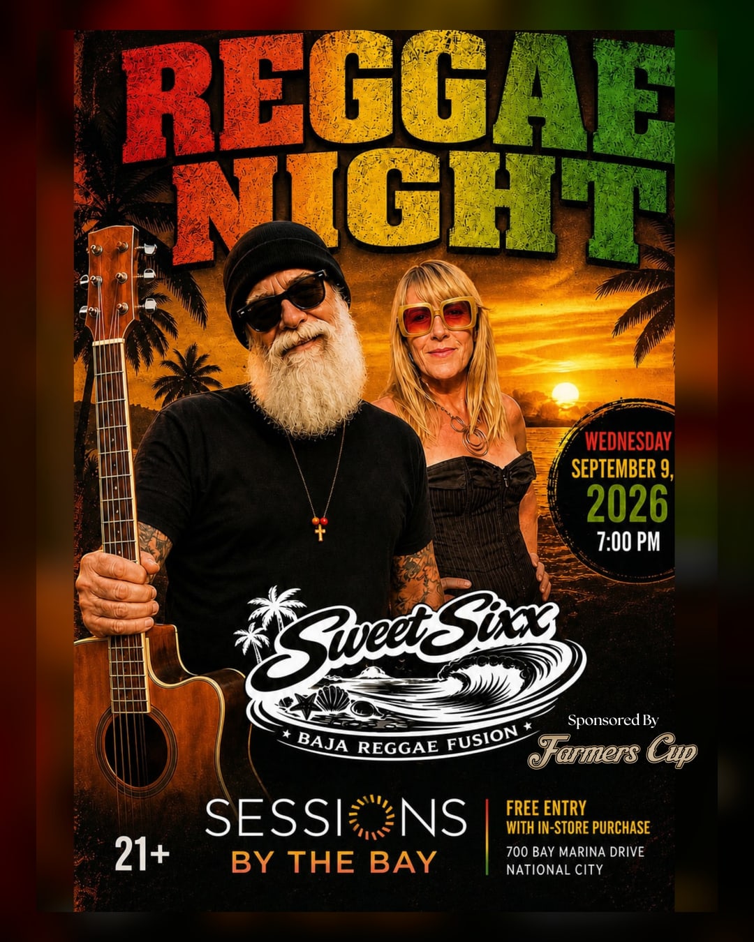 Reggae Wednesday with Sweet Sixx: Live Reggae Fusion at Sessions by the Bay
