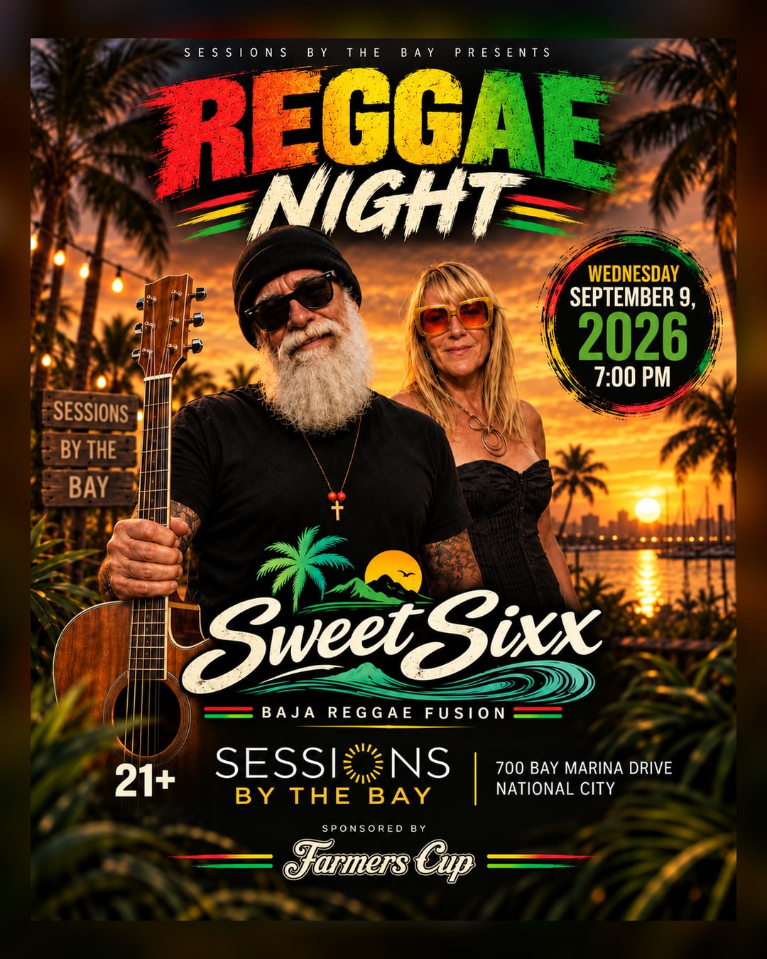 Reggae Wednesday with Sweet Sixx: Live Reggae Fusion at Sessions by the Bay