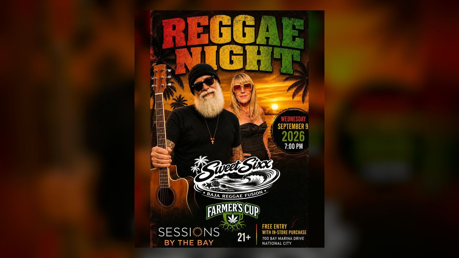 Reggae Wednesday with Sweet Sixx: Live Reggae Fusion at Sessions by the Bay