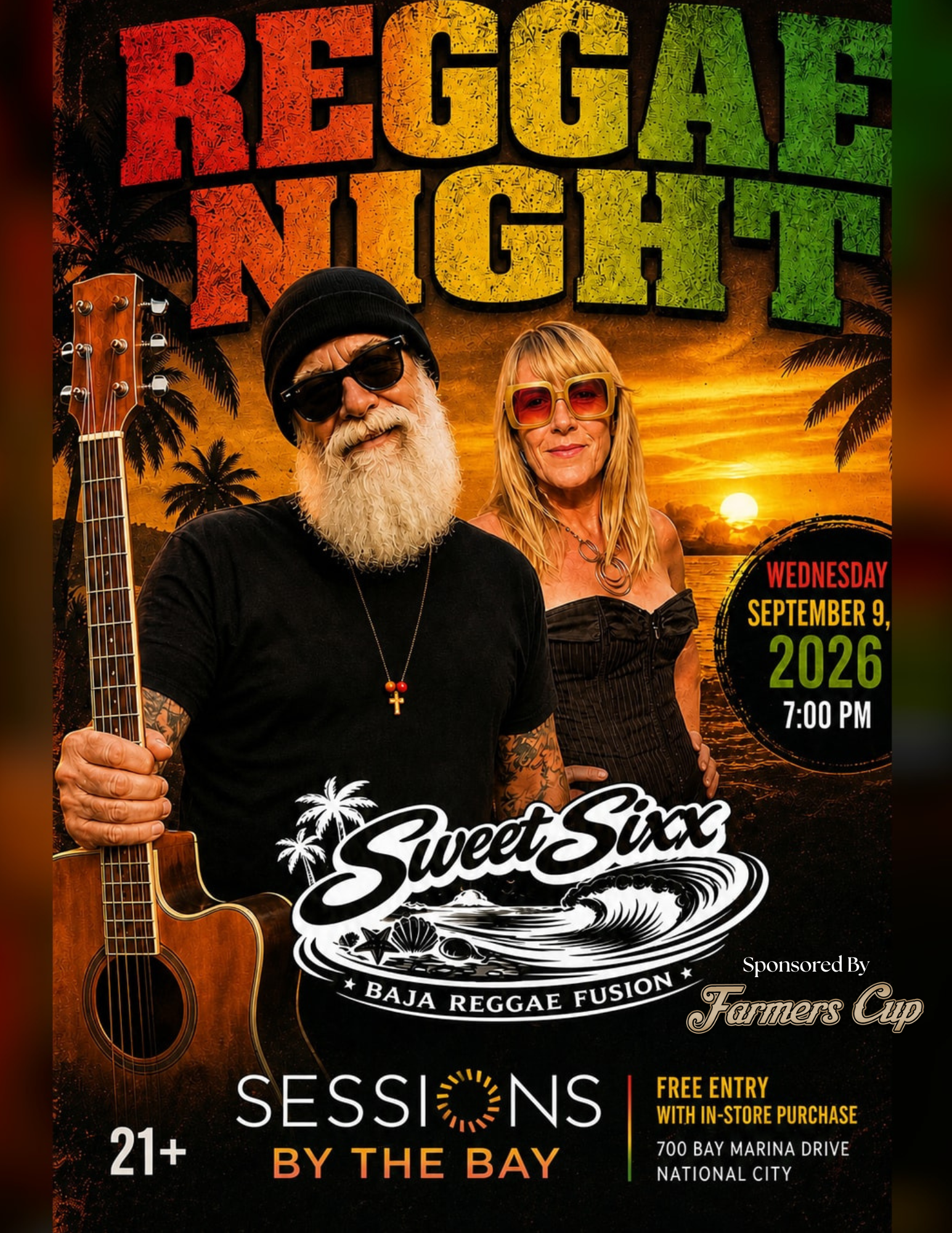 Reggae Wednesday with Sweet Sixx: Live Reggae Fusion at Sessions by the Bay