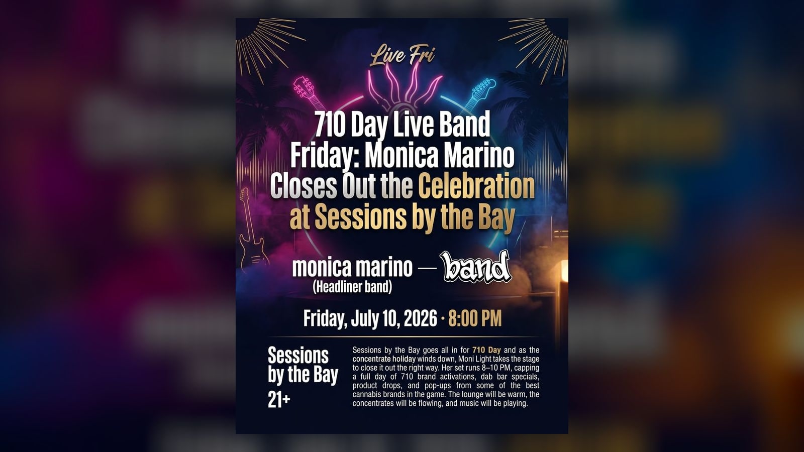 710 Day Live Band Friday: Monica Marino Closes Out the Celebration at Sessions by the Bay