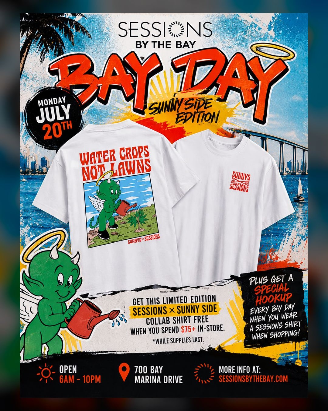Bay Day: Sessions x SunnySide Shirt Drop — All-Day Sale Event in San Diego's South Bay