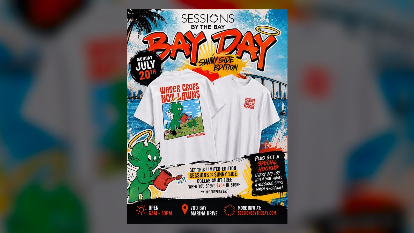 Bay Day: Sessions x SunnySide Shirt Drop — All-Day Sale Event in San Diego's South Bay