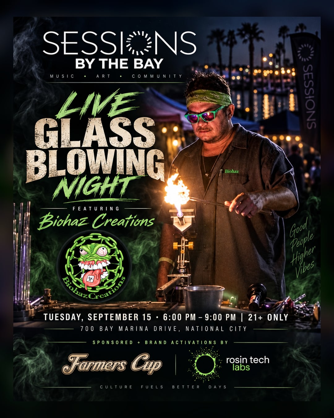 Live Glassblowing with BiohazCreations: Smoke-Ready Art at Sessions by the Bay
