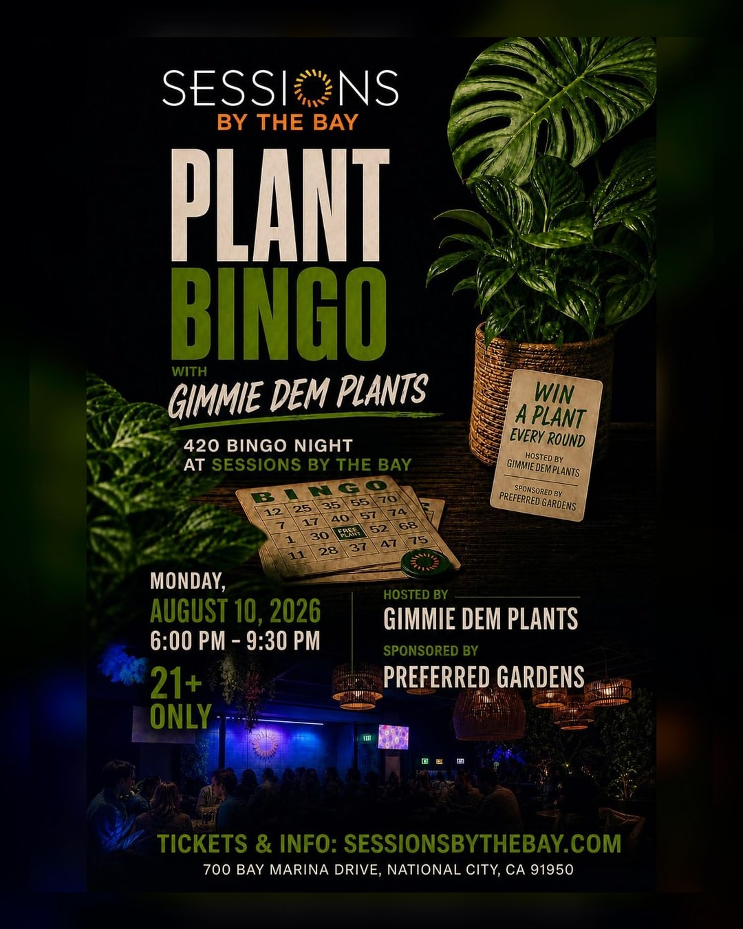 Plant Bingo with Gimmie Dem Plants – 420 Bingo Night at Sessions by the Bay