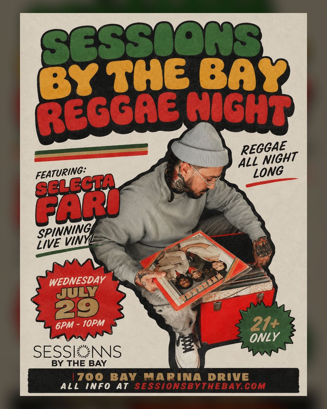 Reggae Wednesday with Selecta Fari — Live Reggae Night at Sessions by the Bay