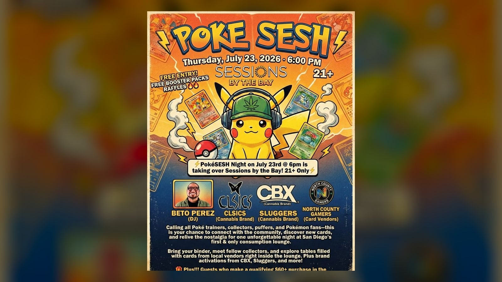 Poké Sesh: Pokémon Card Trading Night at San Diego's Premier Cannabis Lounge