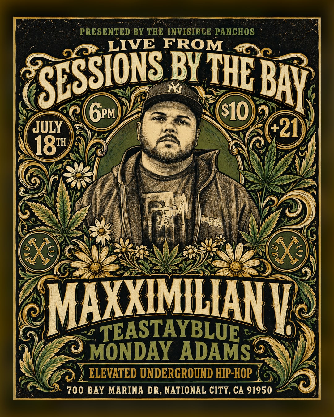 Panchos Party: Maxximilian V, Teastayblue and Monday Adams — Live Hip-Hop at Sessions by the Bay
