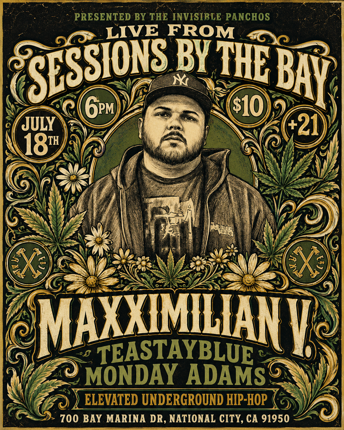 Panchos Party: Maxximilian V, Teastayblue and Monday Adams — Live Hip-Hop at Sessions by the Bay