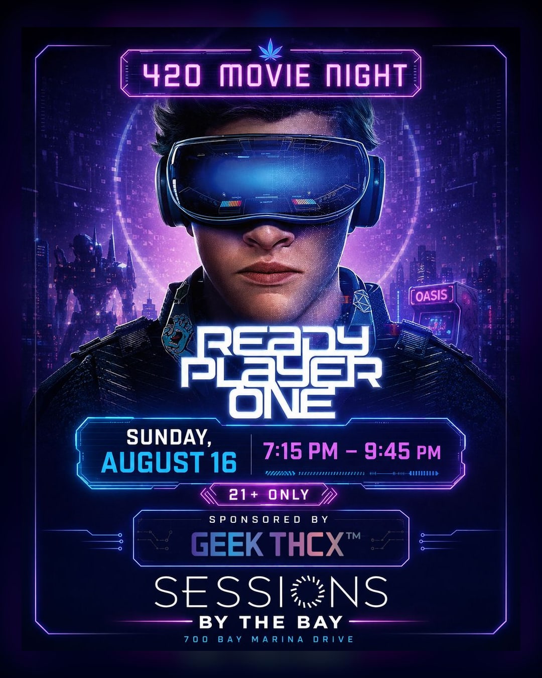 Movie Night: Ready Player One at Sessions by the Bay, San Diego's 21+ Cannabis Lounge