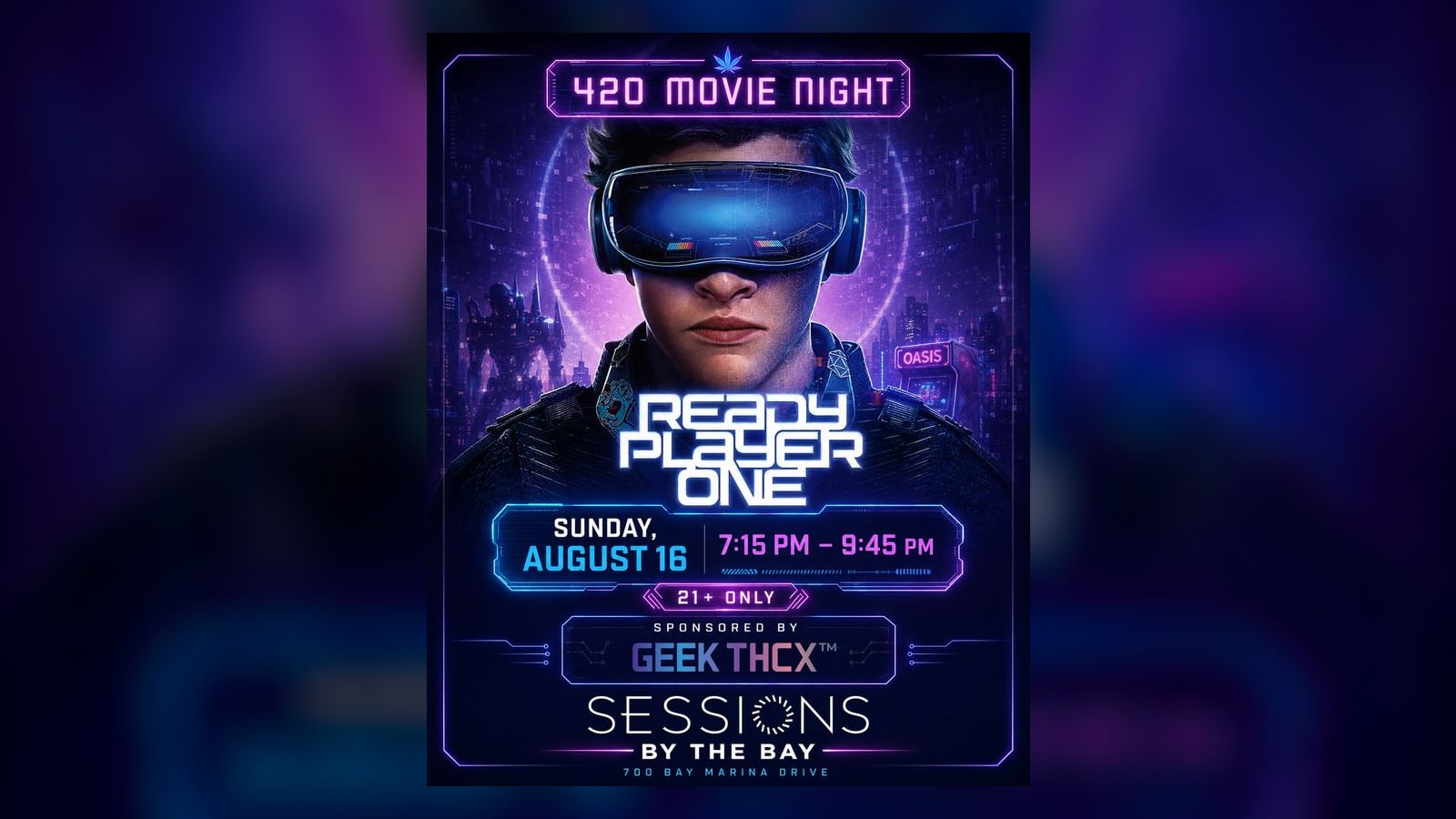 Movie Night: Ready Player One at Sessions by the Bay, San Diego's 21+ Cannabis Lounge