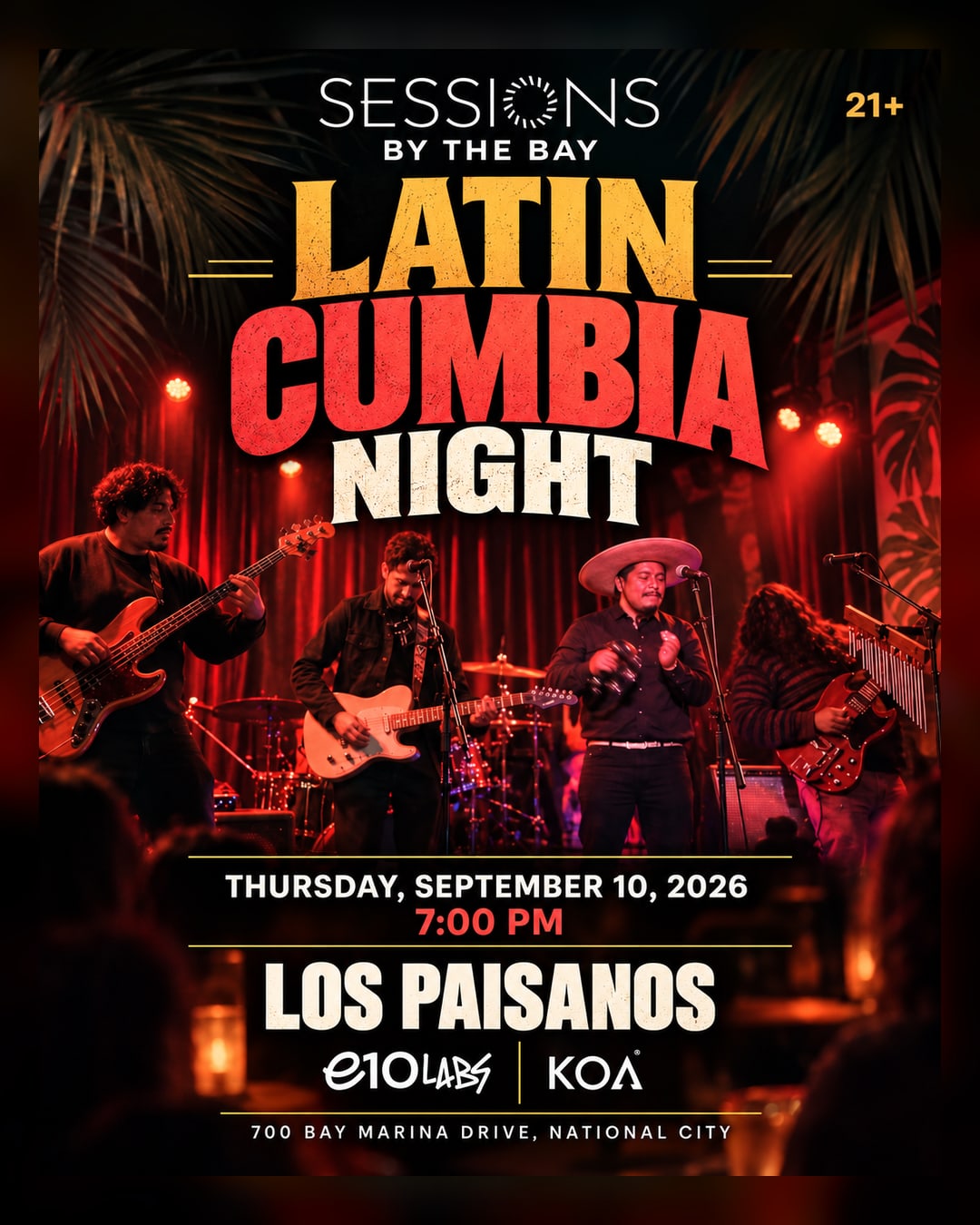 Live Cumbia Night with Los Paisanos at Sessions by the Bay, San Diego