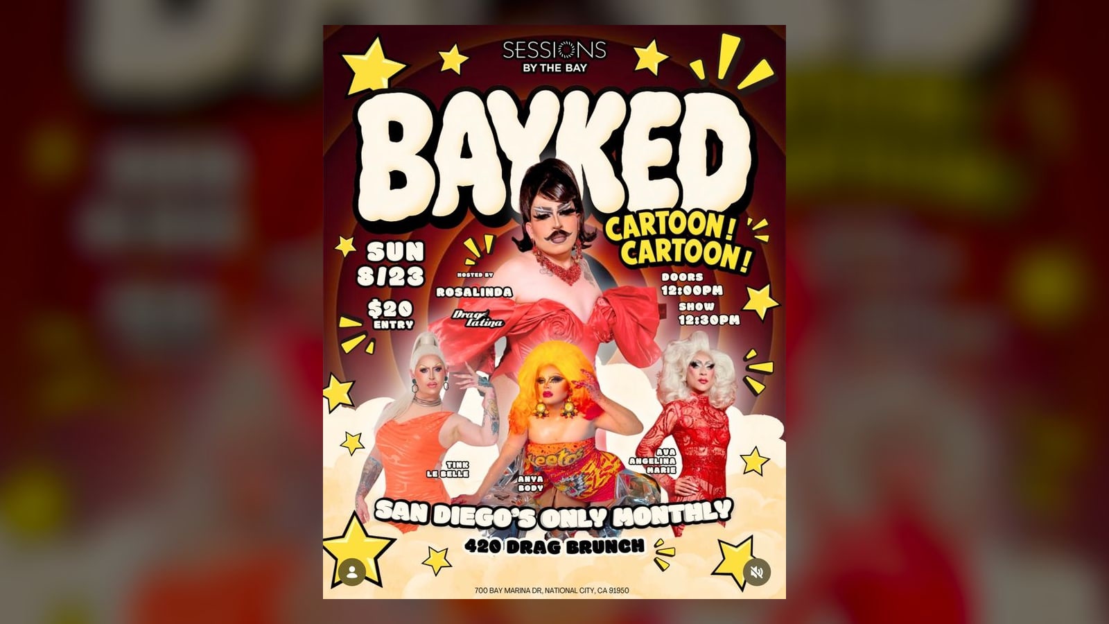 Cartoon! Cartoon! Drag Brunch at Sessions by the Bay