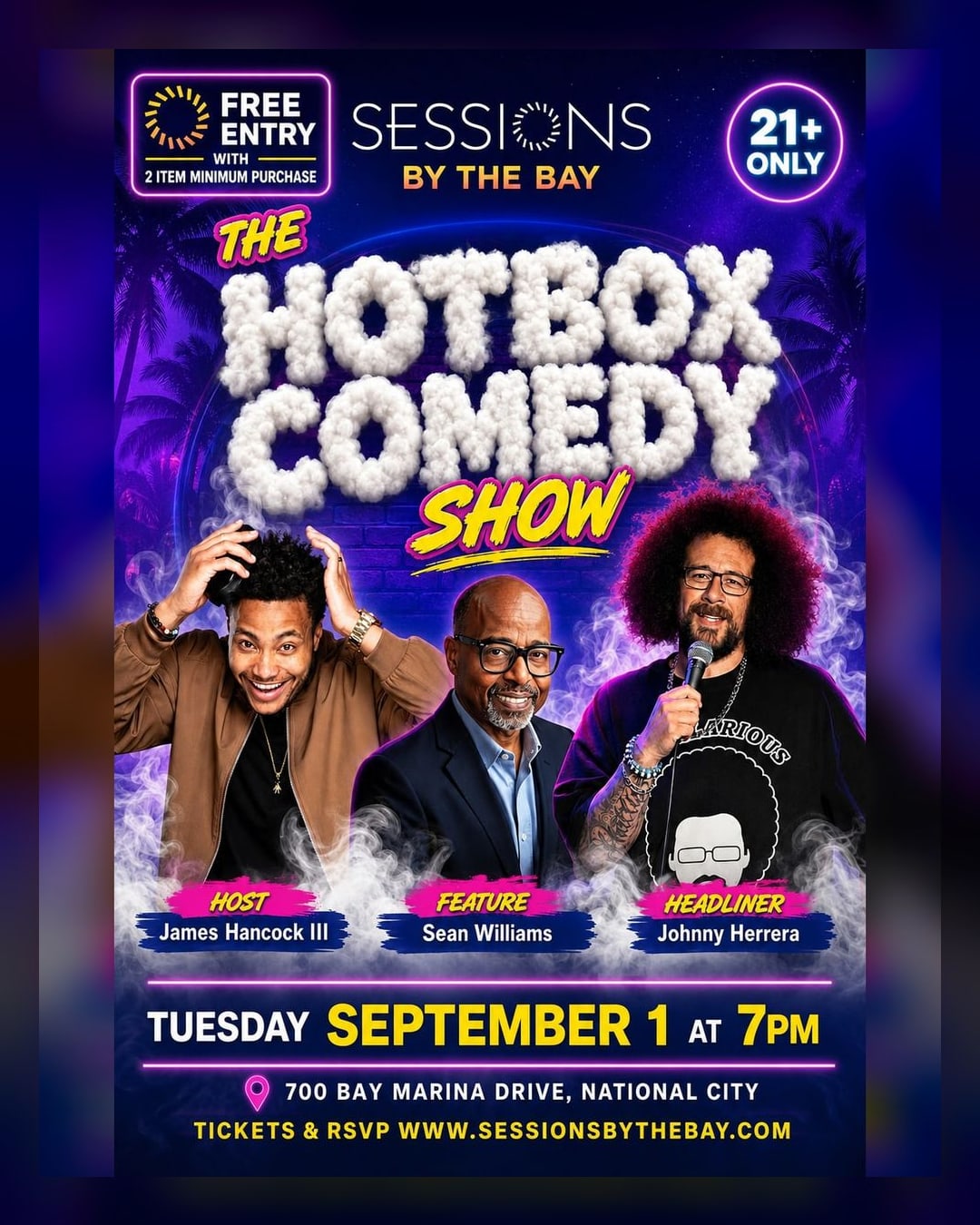 Hotbox Comedy Night: 420-Friendly Stand-Up Comedy at Sessions by the Bay