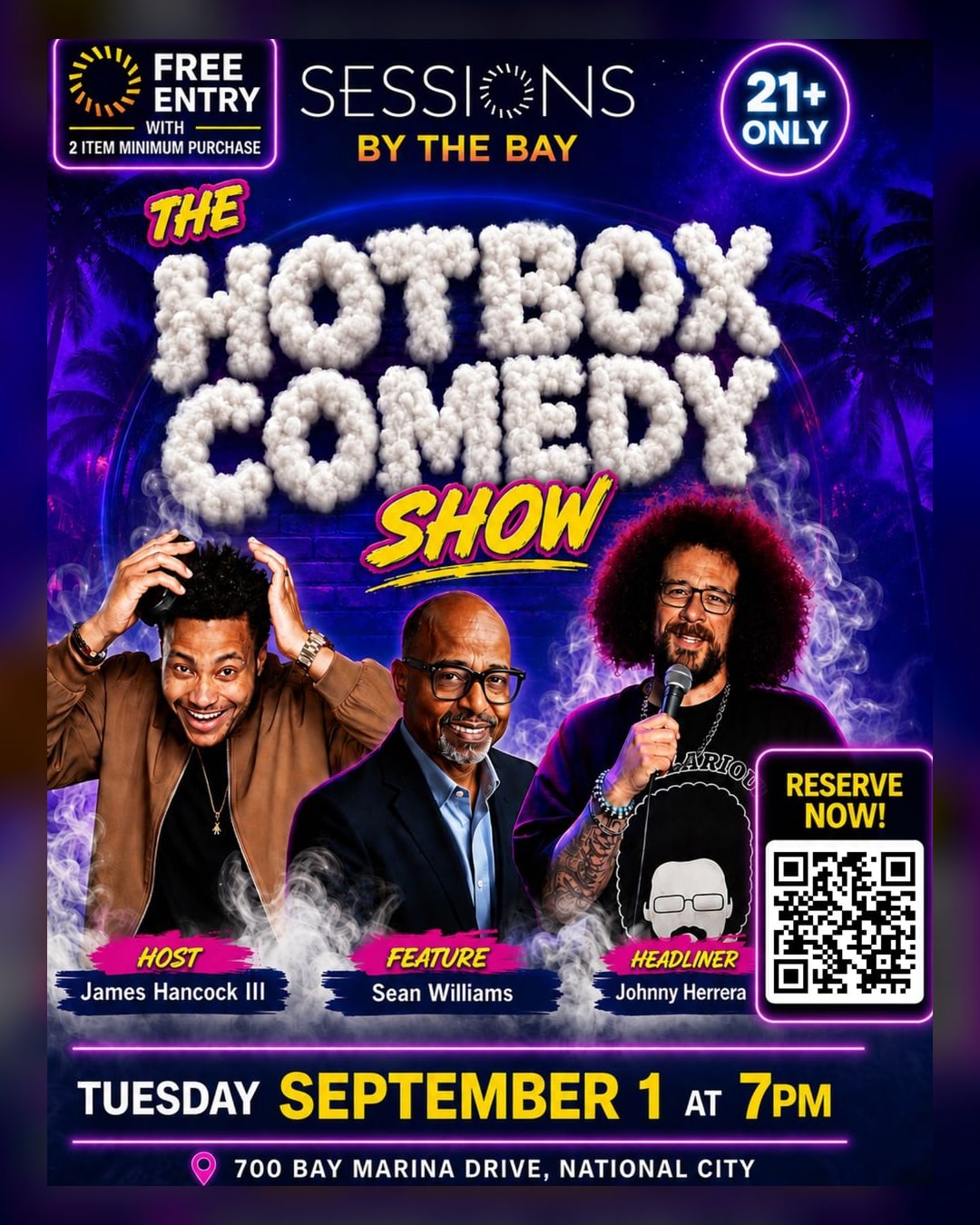 Hotbox Comedy Night: 420-Friendly Stand-Up Comedy at Sessions by the Bay