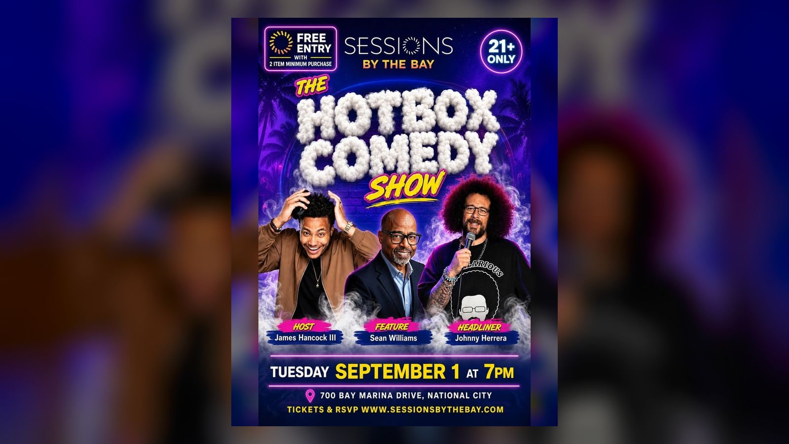 Hotbox Comedy Night: 420-Friendly Stand-Up Comedy at Sessions by the Bay