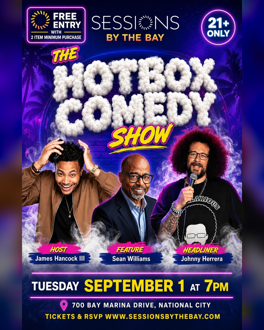 Hotbox Comedy Night: 420-Friendly Stand-Up Comedy at Sessions by the Bay
