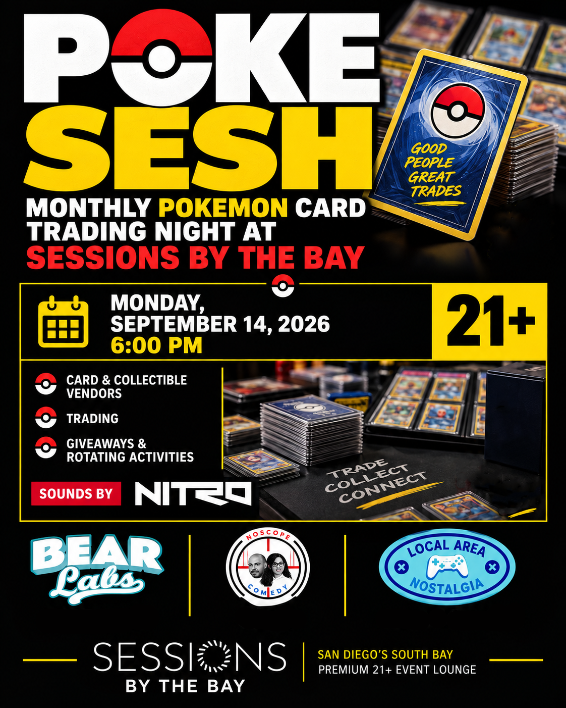 Poke Sesh: Monthly Pokemon Card Trading Night at Sessions by the Bay